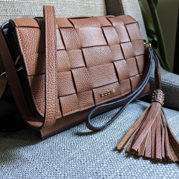 NWOT Lodis Olivia Woven Leather Crossbody Bag - Picture 1 of 6
